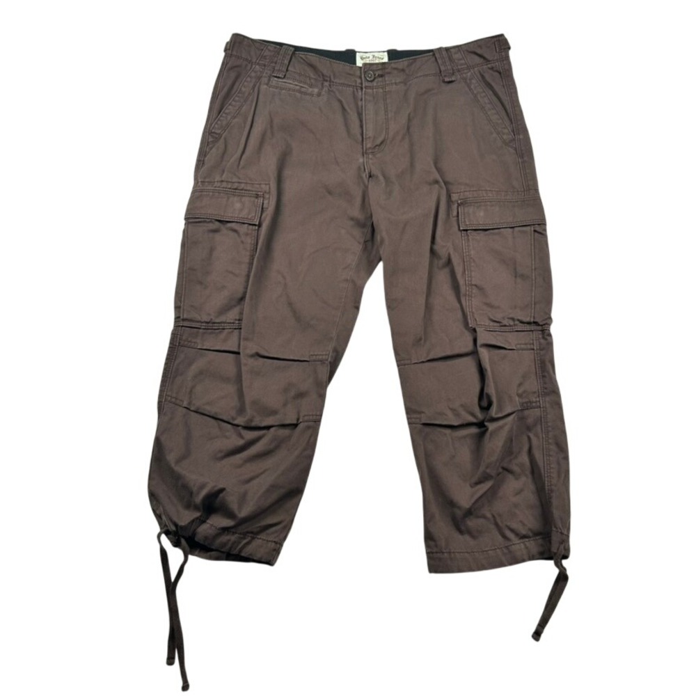 Polo Jeans Co Ralph Lauren Brown Cargo Pants Womens 12 Capri Drawstring Y2K